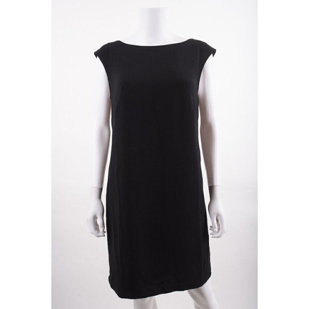 Trina Turk Womens Horizon Sheath Dress Draped Back Knee length Sz 6 Black NWT